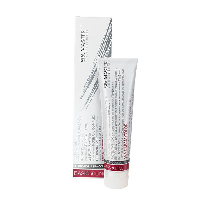 Перманентна крем-фарба для волосся Spa Master Basic Line Spa Cream Color 7/14АС Холодний шоколадний блонд, 100 мл